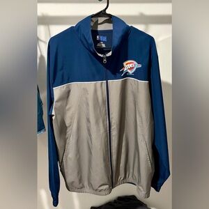 NBA Mens OKC Thunder Wind Breaker Blue